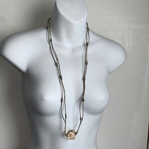 SARA DESIGNS NY Long Amber Jewel Necklace